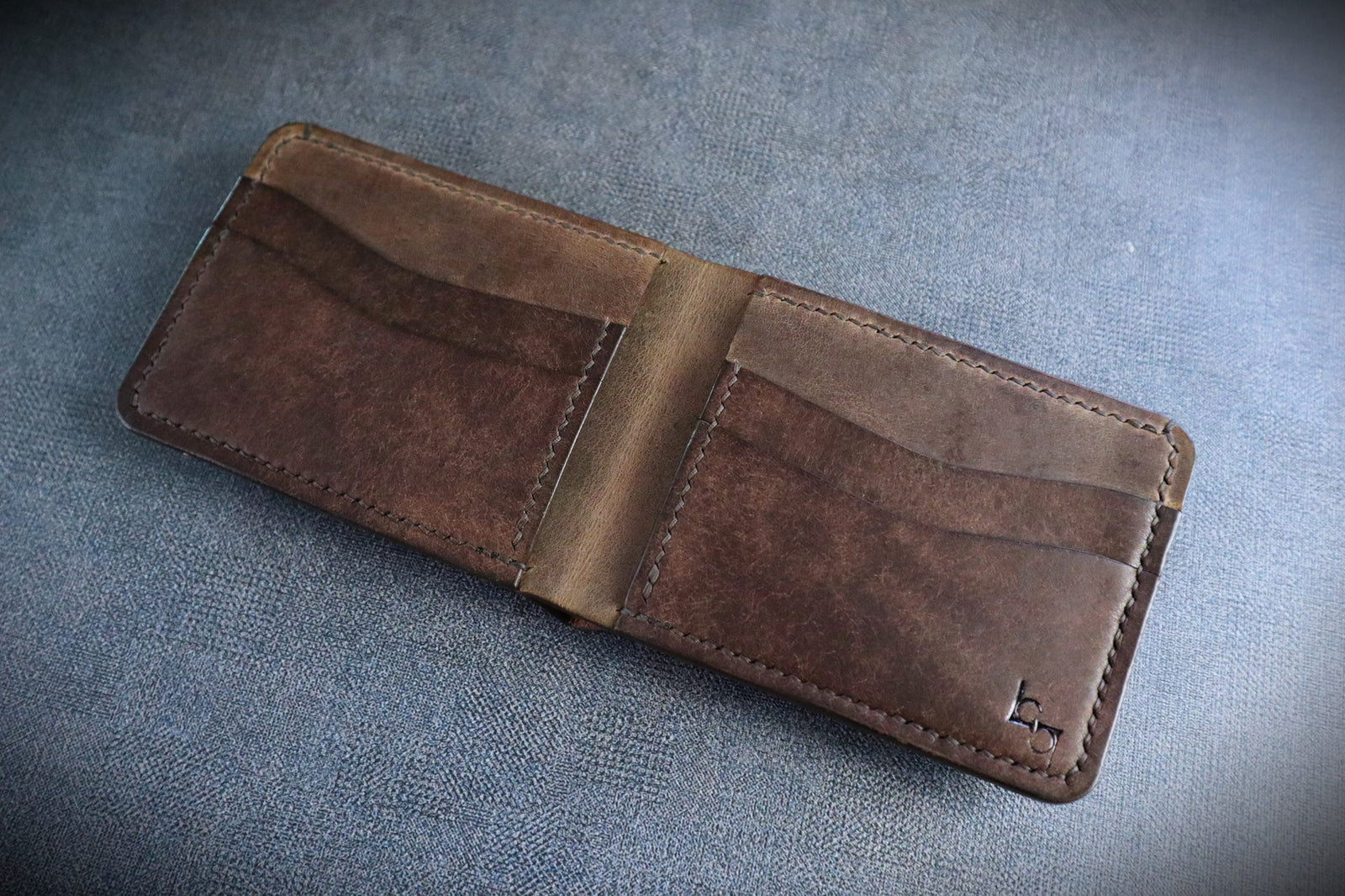 Wallet buy patrmone brown leather handmade wax 9x14,5